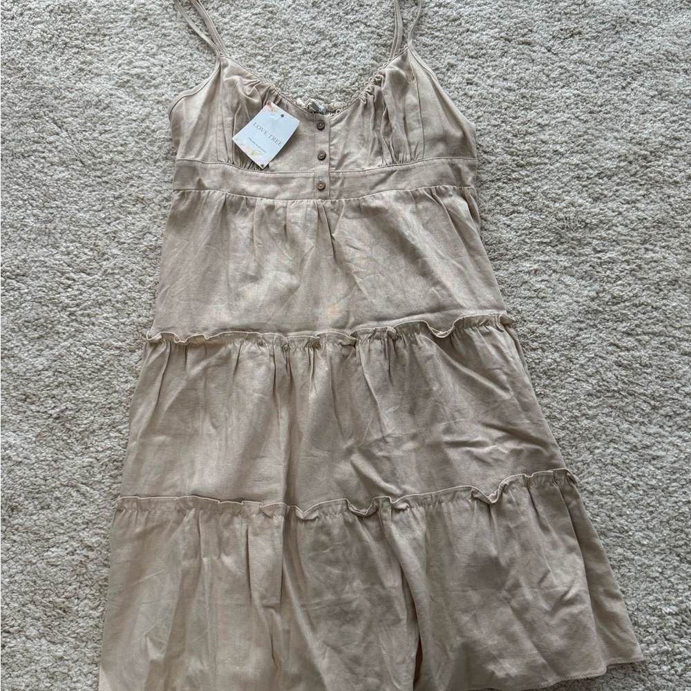 Love Tree Beige Midi Dress